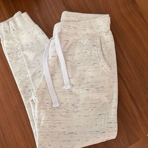 Cream Speckled Jogger Pants - marled